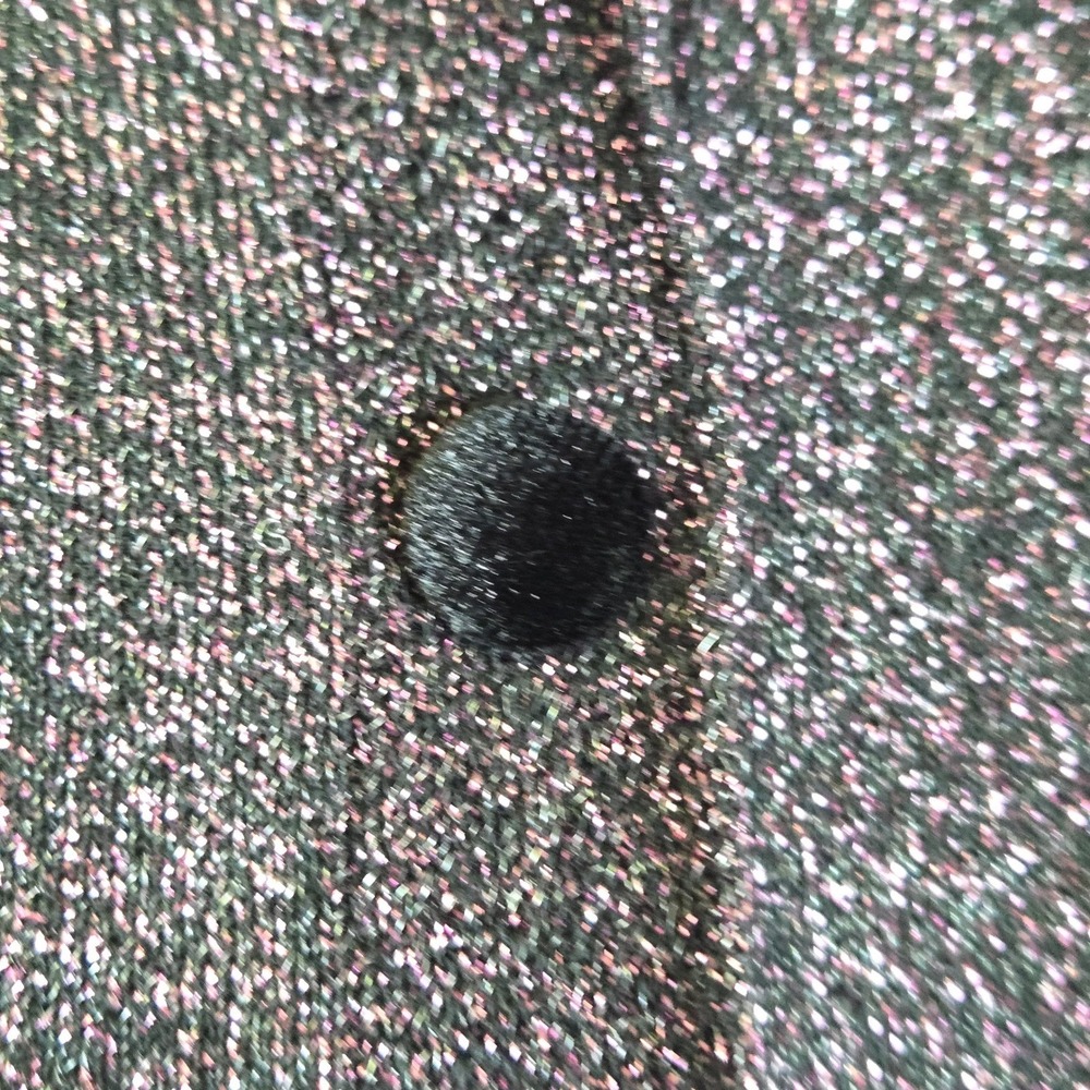 Zara Metallic Shimmer Glitter Cropped Cardigan Velvet Buttons, Purple, Small - Picture 7 of 8